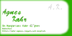 agnes kahr business card